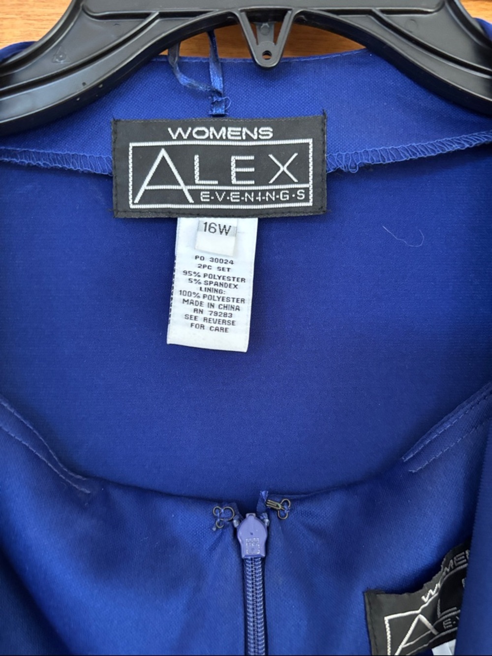 Alex Evenings cobalt blue embellished jacket gown - Picture 2 of 3